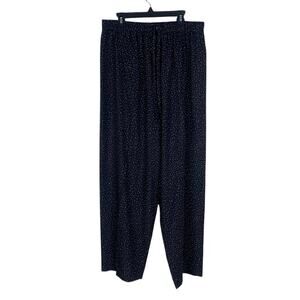 90s Expressions Black Gold Speckle Polka Dot Wide Leg Pants SZ L